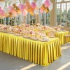 6FT Gold Satin Tablecloths for Rectangle Tables - Shiny Spandex