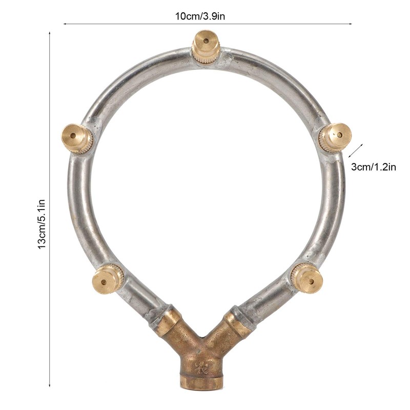 Misting Nozzle Stainless Steel 5 Head Adjustable Circular Irrigation Sprinkler