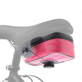 RIDENOW Bicycle Saddle Bag, Bicycle Bag Made of Recycled TPU Tubes and Rubber Hoses, with BOA System, Wear-Resistant, Waterproof, Lightweight, Portable, 0.6 L, 13.5 x 7.5 x 6 cm, Pink