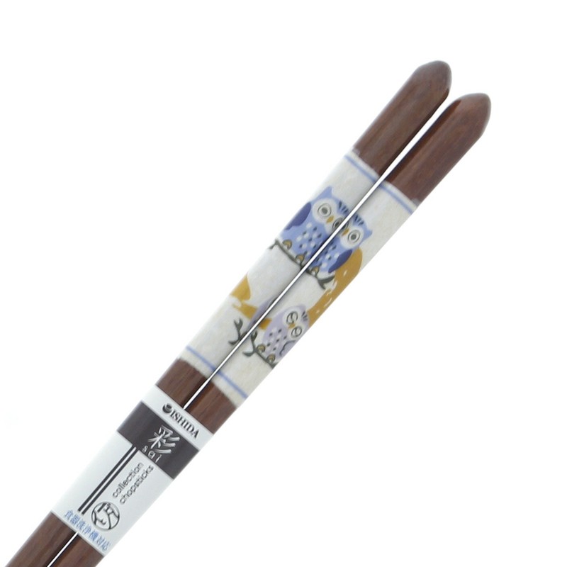 Ishida 14051 Chopsticks Dishwasher Owl Parent-child 9.1 inches (23 cm)
