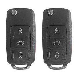 AutoKeyMax Remote Flip Car Key Fob Compatible for 2011-2016 VW JETTA PASSAT BEETLE Remote FCCID:NBG010180T 5K0 837 202 AE (2)