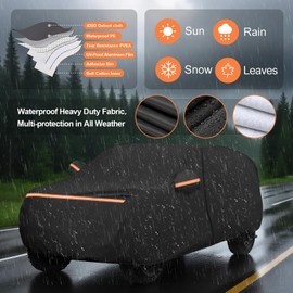 6 Layer Heavy Duty Car Cover for Ford Bronco 4 Door, Waterproof All Weather Sun Rain UV Dust Snow Protection Outdoor Full Car Cover with Zipper and Reflrctive for Ford Bronco 2021 2022 2023 2024 2025