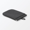 MUJI Wrinkle Nylon One-Handed Flat Pouch - Dark Gray S