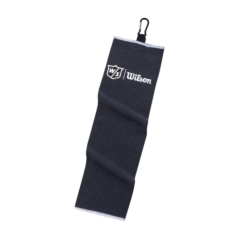 Wilson Staff Unisex Golf-Towel, Triple Folded, TRI FOLD, Microfibre, Black,