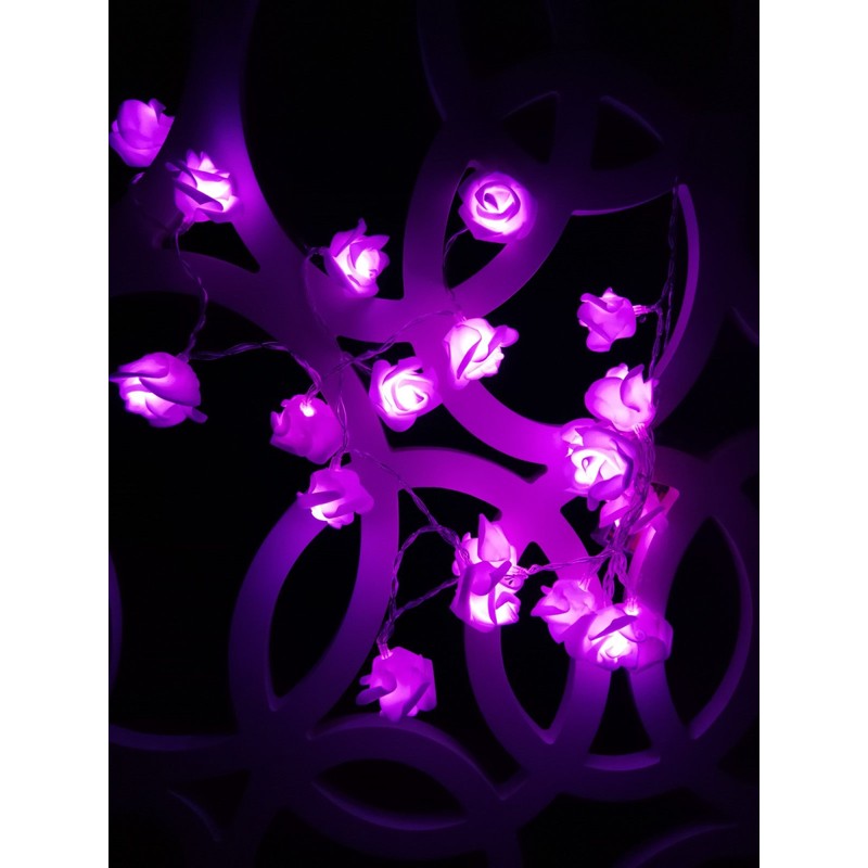 Yuuming LEDローズフラワーストリングライト 結婚式のため 結婚式 パーティーデコレーション 家庭用誕生日フェスティバルのためのローズデコレーションライト屋内屋外 電池式 LEDローズライト紫