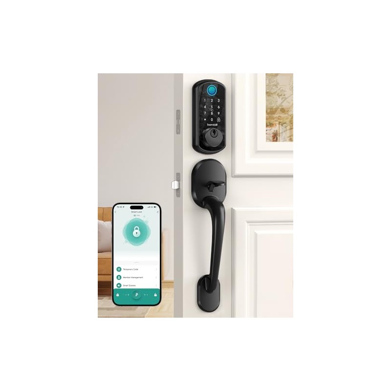 Keyless Entry Door Lock with Handle: Hornbill Smart WiFi Front