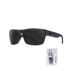 SPY Monolith Rocky 62MM Matte Translucent Gunmetal/Happy Gray Polarized Cylindrical Shield Sunglasses for Men + BUNDLE With Designer iWear Complimentary Eyewear Kit