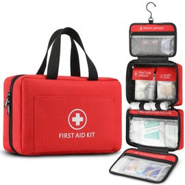 Heltrek Medical Kit with Hanging Hook, 450 Piece Well-Organized Large Trauma First Aid Kits for Home, Travel, Sports, Business, Office, Portable Professional Emergency Bag Fully Stocked for Outdoor