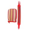 WOONEKY Exfoliating Back Scrubber Mitten Set for Adults Long Shower