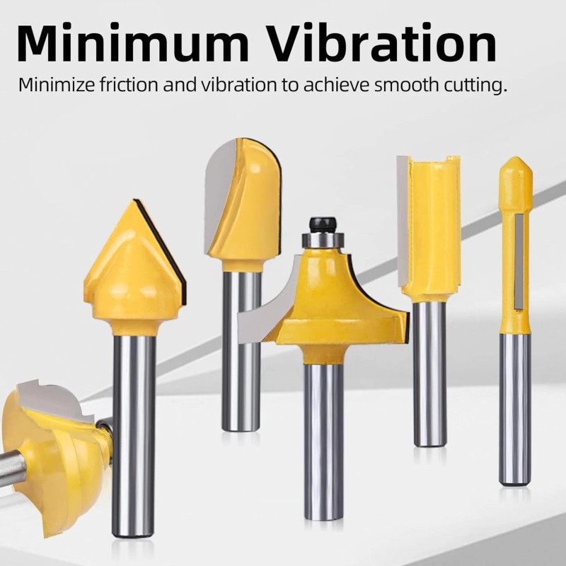 8milelake 100 Piece Router Bits 1/4" Shank Tungsten Carbide for