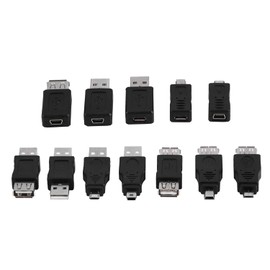 Fosa Pack of 12 Pcs Múltiples adaptadores USB 2.0 Convertidores Micro/Mini Hombre Hembra Conectores