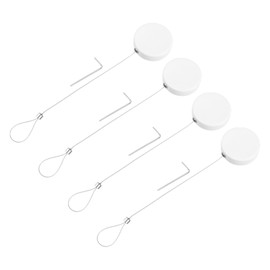 MECCANIXITY 3.3ft Retractable Cable Lock with Latch Remote Control Security Lock with Adjustable Cord Tether Anti Theft for Laptop, TV, 150 G, White, 4 Pack