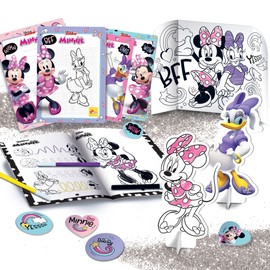 Lisciani - MINNIE COLOURING AND DRAWING SCHOOL - Creative Kit for Kids - Includes 4 Wipe-Clean Boards, Colored Pens, Stickers - Portable Backpack - Promotes Creativity and Manual Dexterity