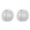 2 Pack 8" Bulkhead LED Light White Round Nautical Light,Outdoor
