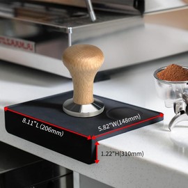 CHULUX Coffee Tamper Mat for Espresso, Silicone Tamping Pad, Anti-Slip Corner Mat, Barista Portafilter Holder, Espresso Machine Accessories Tamping Station, Heat Resistant, Black