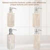 Jusmioke Natural Travertine Marble Soap Dispenser with Stainless Steel Pump,
