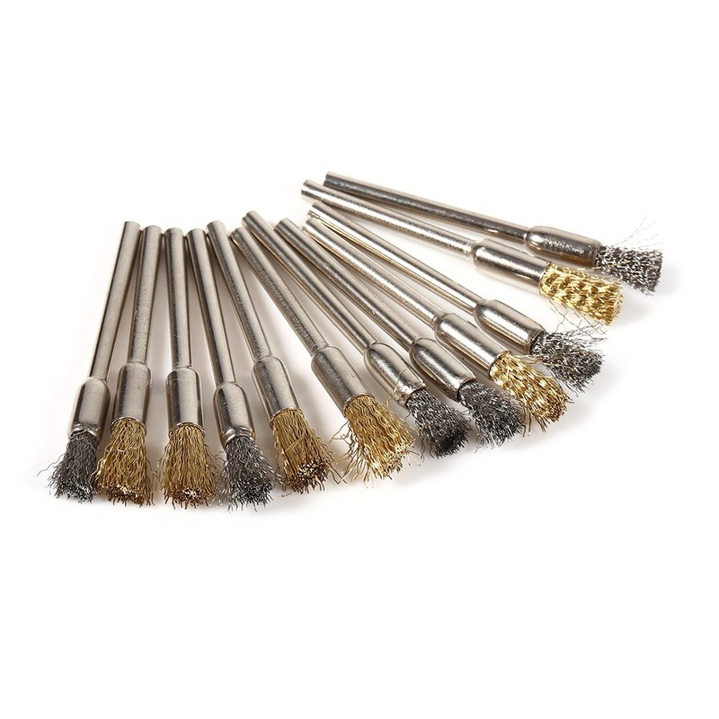 36-Piece Brass Steel Wire Brush for Drill Set Pen Wheel