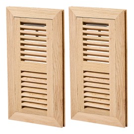 Homewell 2 Pcs Pack Red Oak Wood Floor Register, Flush Mount Vent, 4x10 Inch, with Damper, Unfinished