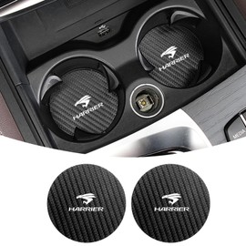 Harrier Coaster Coaster for Cars, Cup Mat with Logo, 60 Series 80 Series S G Compatible, Non-slip, For Cars, Cup Holder, Drink Holder, Carbon Fiber, Vibration Prevention, 2.8 inches (70 mm), Interior