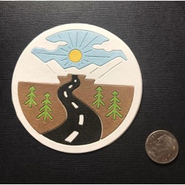 HANDMADE Die Cut 1 Road Scene  / Card Embellishment