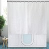YISURE Shower Curtain Short Length 48 Inch, White Fabric Waterproof