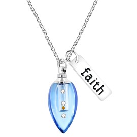 Vivaday - Collar con colgante de semilla de mostaza con estuche para botella que se puede abrir | Ajustable para el verso bíblico del cristianismo MATTHEW 17:20 joyería | Un símbolo de fe que puede