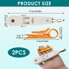 G602 Punch Down Tool, Ethernet Tool for RJ45 with Wire Strippers Electrical, Multi-Function Punch Ethernet Down for Cat5/Cat6/Cat7 Network Installation, Durable Electricians Tools