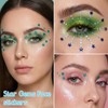 8 Sheets Self-Adhesive Rhinestone Stickers, Star and Circle Face Jewels
