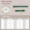 sourcing map Leather Watch Band 24mm Embossed Pattern Cowhide Watch