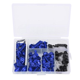 Fairing Bolts Kit, 158Pcs Universal Motorcycle Fairing Bolt Kit Screws Fasteners Fixing Sportbike Mounting Kits Washers Nuts Screws Clips Assortment(Blue) fairing bolts Nuts