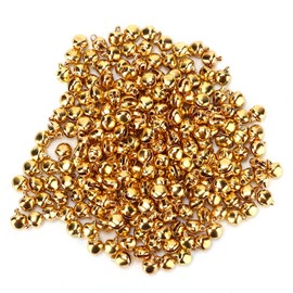 300 Pcs Jingle Bells, 0.24 Inch Craft Bells Colored Christmas Jingle Bells, Suitable for DIY Craft for Teenagers for Adults for Children for Festival Decoration (gold)