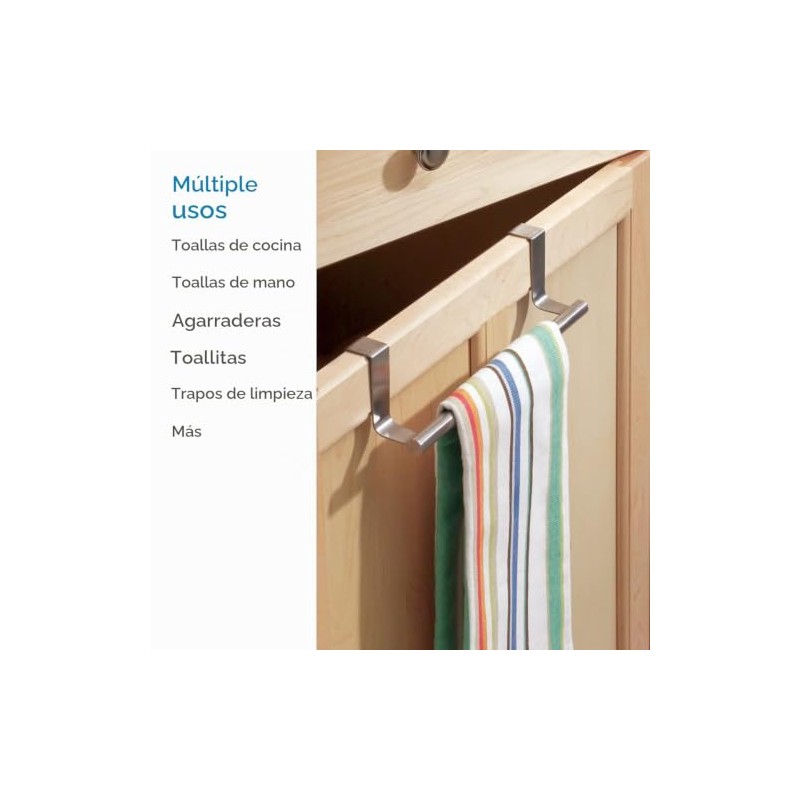 Interdesign Forma Toallero para Instalar sobre Gabinete, Acero Inoxidable Cepillado