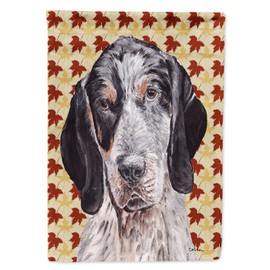 Caroline's Treasures SC9673CHF Blue Tick Coonhound Fall Leaves House Flag Large Porch Sleeve Pole Decorative Outside Yard Banner Artwork Wall Hanging, Polyester, House Size, Multicolor
