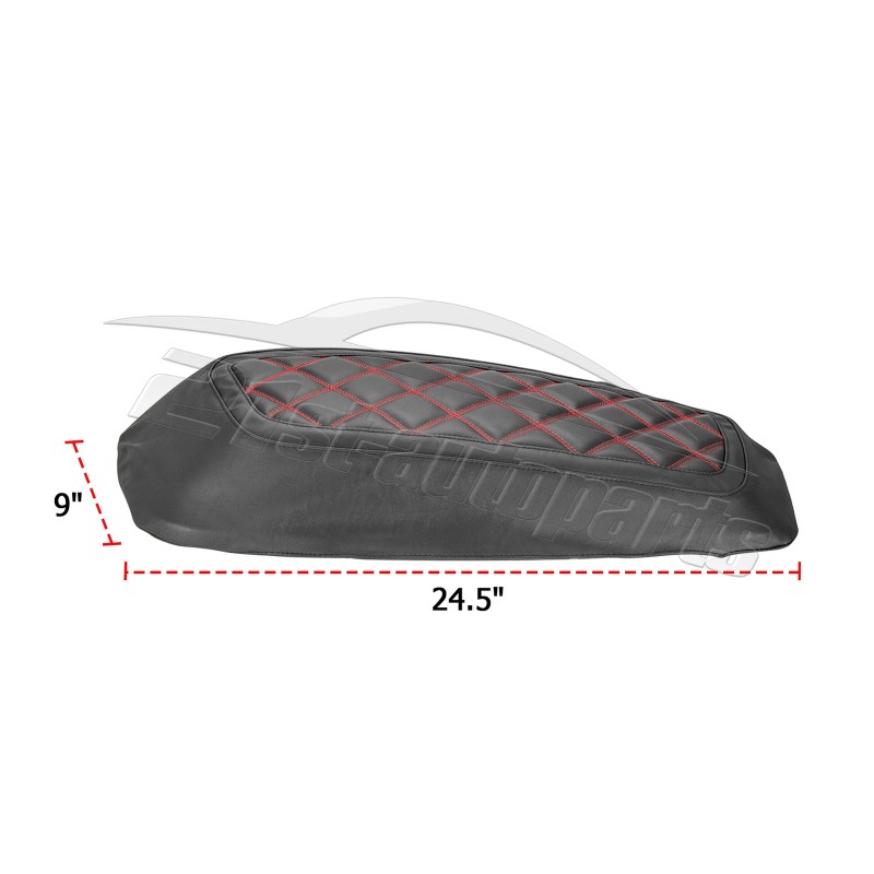 21ST Red Diamond Stitching Leather Saddlebag Lid Covers for Harley