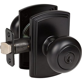 Delaney Hardware 360604 Santo Entrance Door Knob, Black Entry Door Knob, Front Door Knob, Black Door Knob, Contemporary Front Door Knob, Modern Door Knob