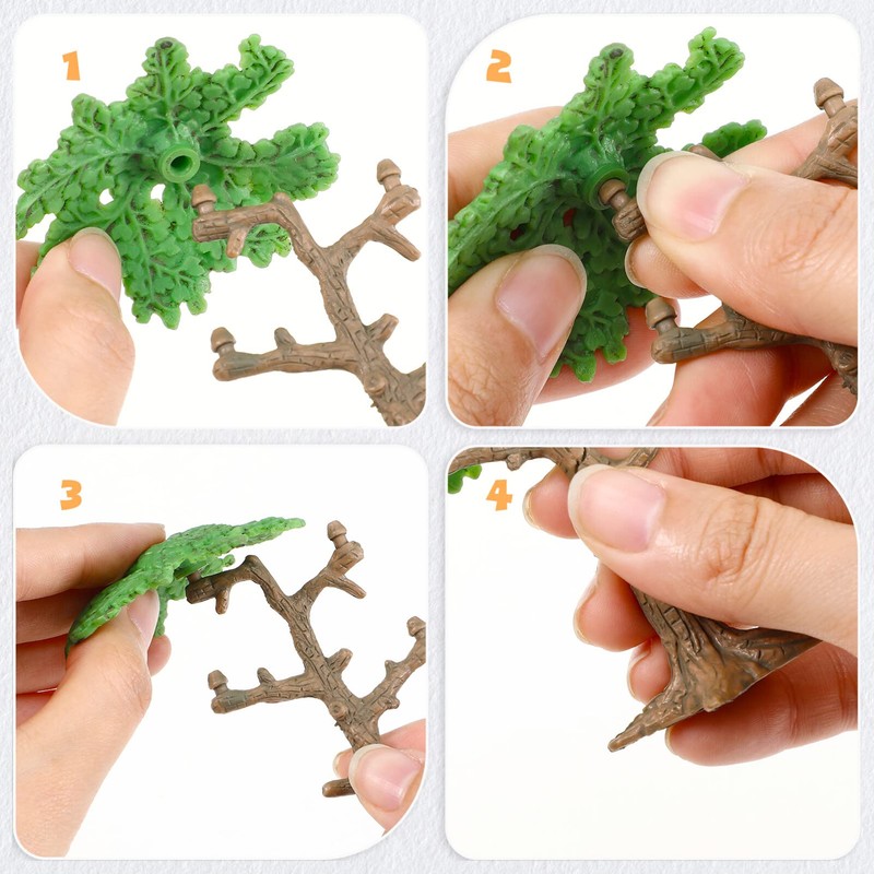 Toddmomy Model Pine Trees, 3Pcs Model Train Trees Miniature Trees