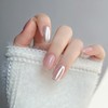 White Pearl Chrome Nail Powder Magic Metallic Silver Mirror Effect