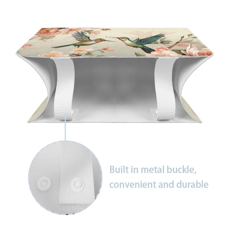 ZUXONGSY Hummingbird Leather Tissue Box Cover Rectangle Rose Tissue Holder
