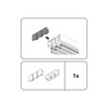 GARDINIA End Piece For 3-Track Curtain Rods, 2-Pack, Atlanta Series,