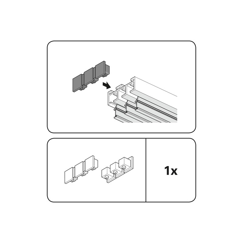 GARDINIA End Piece For 3-Track Curtain Rods, 2-Pack, Atlanta Series,