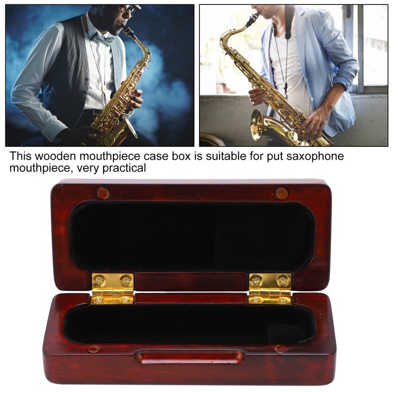 Solid Wood Mouthpiece Case Box Portable Storage for Sax Musical