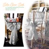 120 PCS Silver Satin Chair Sashes, 7 x 108 Inch