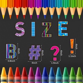 Panelee 145 Pcs 20 Sheets 4 Inch Large Letter Stickers Vinyl Alphabet Letter and Number Stickers Self Adhesive Big Number for Bulletin Boards Window Door Home(Fresh Color)