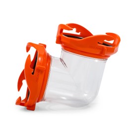 Camco Rhino 90-Degree RV Tote Tank Adapter - Features Clear Low-Profile 90-Degree Elbow & 4 Bayonet Prongs on Each End for Odor-Tight Locking Action - Crafted of Heavy-Duty Resin (39485)