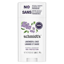Schmidt's Desodorante Natural para Mujeres y Hombres, Desodorantes en Barra, Aroma a Lavanda y Salvia, Ingredientes Naturales, Sin Sales de Aluminio, Protección por 48 horas, 75 g