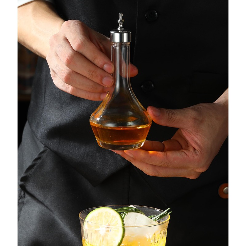 Threded Bitters Bottle Set of 4-90ml Glass Dash Bottle with