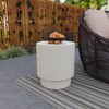 LeisureMod Modern Side Table Round Fiberstone Top Accent End Table
