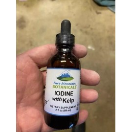 Pure Mountain Botanicals Liquid Iodine 0.3% Solution 2oz - Liquid Supplement with Organic Kelp - Kosher V