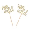 LightAParty 24 CT Gold Glitter Two Wild Cupcake Toppers Hecho