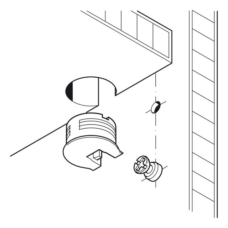 Rafix Furniture Connectors with Bolts for 19mm, 3/4" Material Flush
